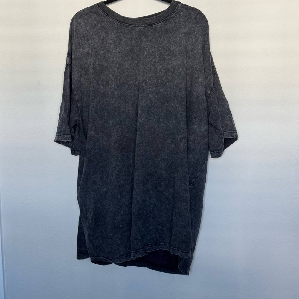 Black Acid Wash Oversized T-Shirt